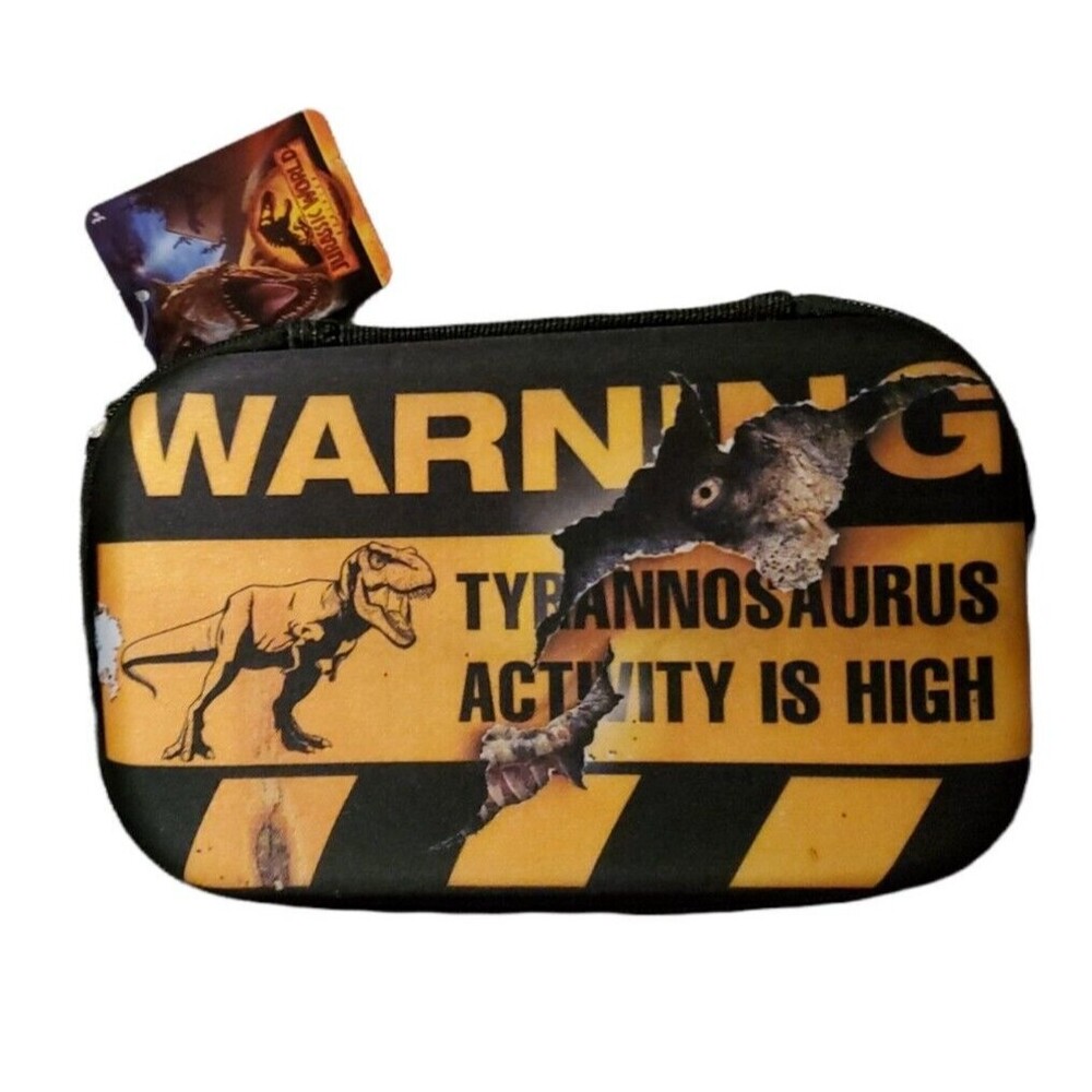 Jurassic World Pencil Case Warning Tyrannosaurus Activity is High NWT